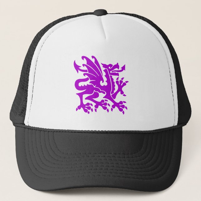 Heraldic Dragon 01 - Purple Trucker Hat (Front)
