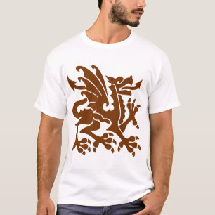 Heraldic Dragon 01 - Walnut T-Shirt