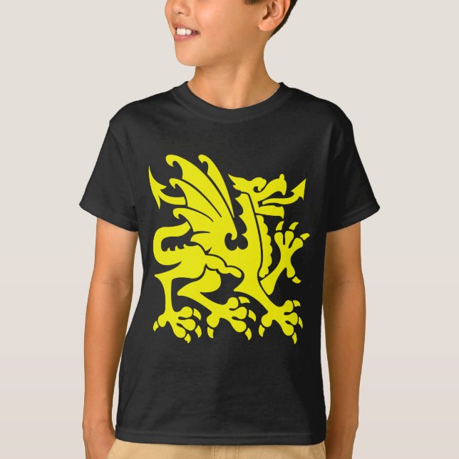 Heraldic Dragon 01 - Yellow T-Shirt (Front)