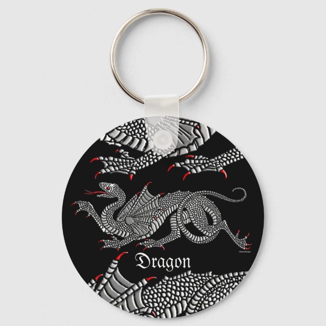 Heraldic Dragon (Silver) - Keychain (Front)