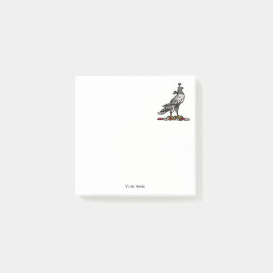 Heraldic Hunting Falcon Wearing Helmet Hood C Post-it Notes