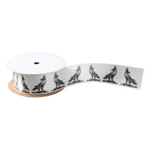Heraldic Hunting Falcon Wearing Helmet Hood C Satin Ribbon