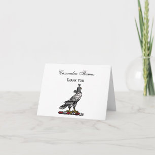 Heraldic Hunting Falcon Wearing Helmet Hood C Thank You Card