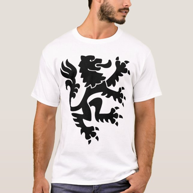 Heraldic Lion 01 - Black T-Shirt (Front)