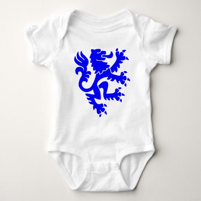 Heraldic Lion 01 - Blue Baby Bodysuit (Front)