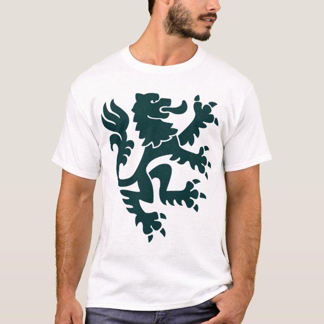 Heraldic Lion 01 - Dark Green T-Shirt (Front)