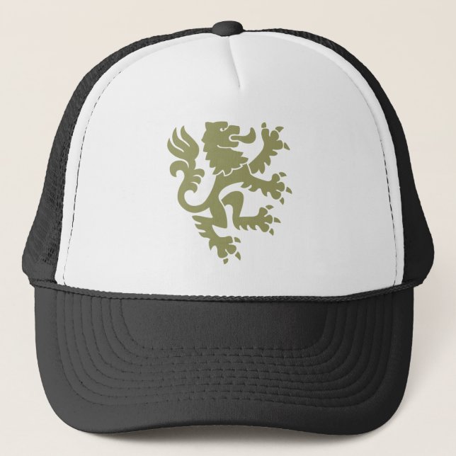 Heraldic Lion 01 - Khaki Trucker Hat (Front)