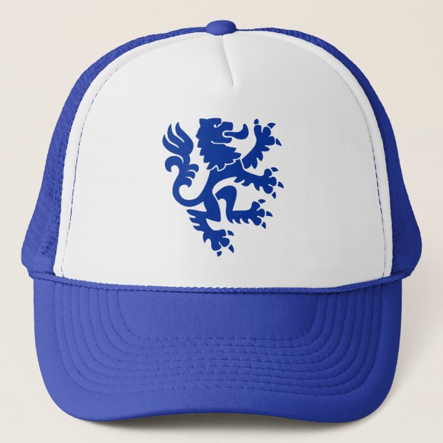 Heraldic Lion 01 - Navy Blue Trucker Hat (Front)