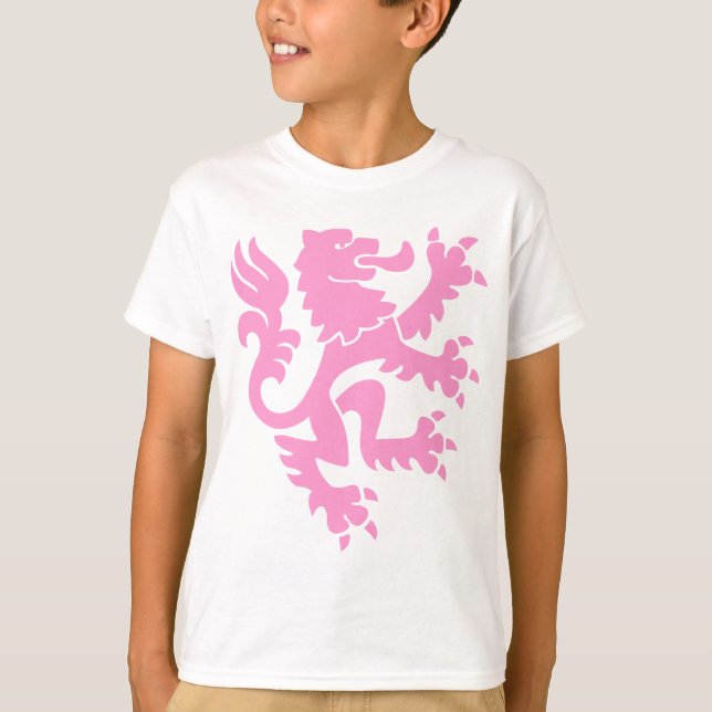 Heraldic Lion 01 - Pink T-Shirt (Front)