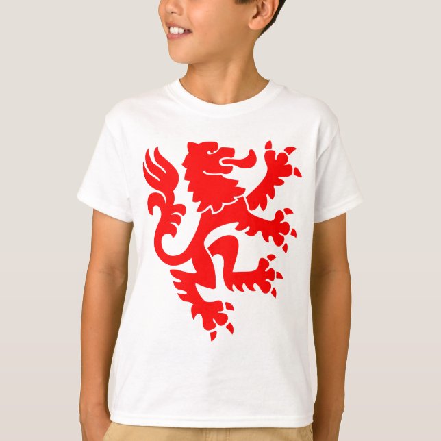 Heraldic Lion 01 - Red T-Shirt (Front)
