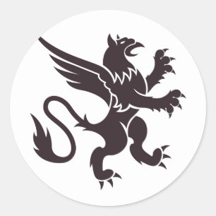 Heraldic lion classic round sticker