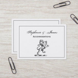 Heraldic Lion Standing Crest Emblem Business Card