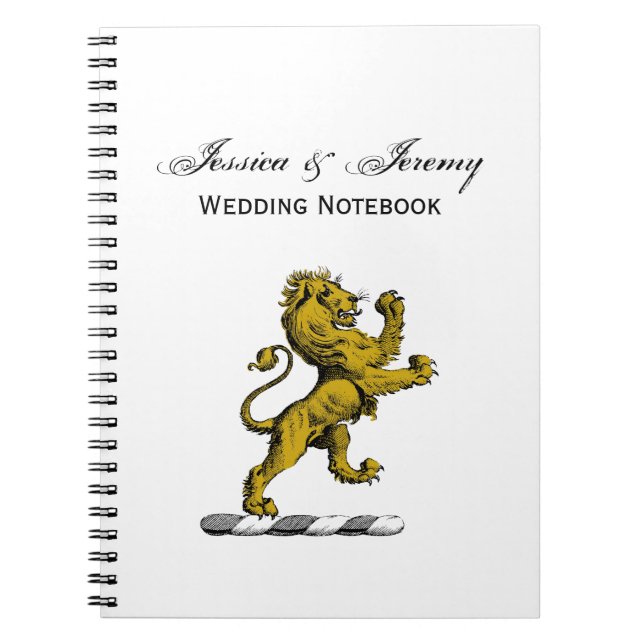 Heraldic Lion Standing Crest Emblem C Notebook (Front)