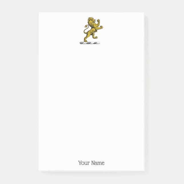 Heraldic Lion Standing Crest Emblem C Post-it Notes (Front)