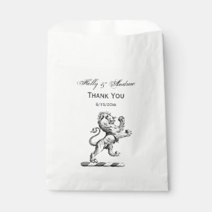 Heraldic Lion Standing Crest Emblem Favour Bag