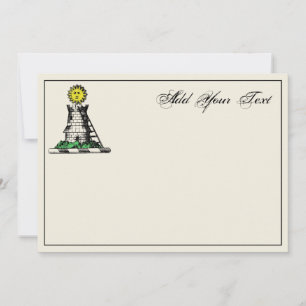Heraldic Mediaeval Castle Emblem Crest Note Card