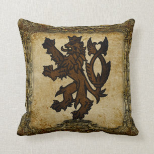 Heraldic Rampant Lion Custom Cushion