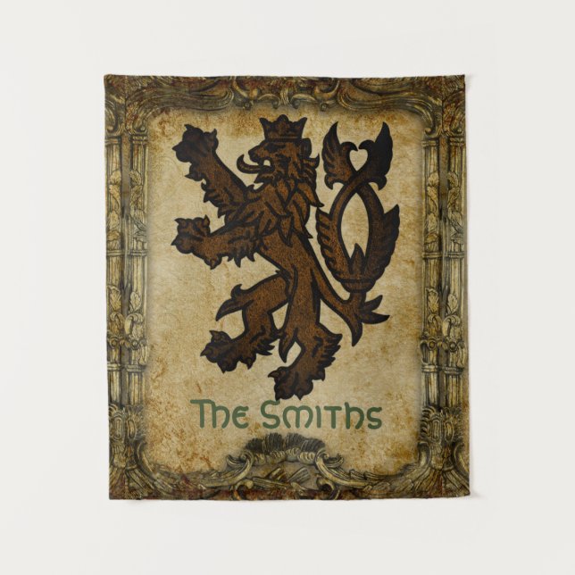 Heraldic Rampant Lion Custom Tapestry (Front)