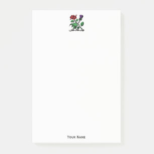 Heraldic Rose & Thistle Coat of Arms Crest Colour Post-it Notes