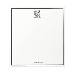 Heraldic Rose & Thistle Coat of Arms Crest Emblem Notepad