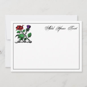 Heraldic Rose & Thistle Crest Colour Note Card