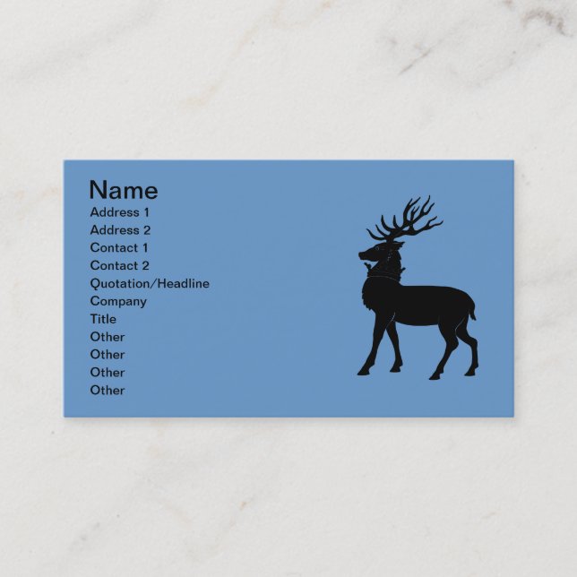 Heraldic Stag Business Card (Front)