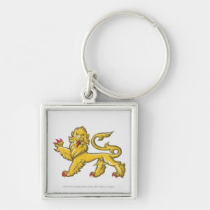 Heraldic symbol of lion statant guardant key ring