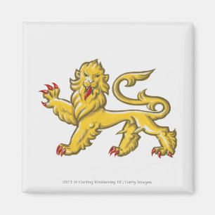 Heraldic symbol of lion statant guardant magnet