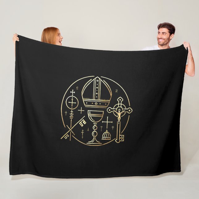 Heraldic symbol Pope Fleece Blanket (In Situ)