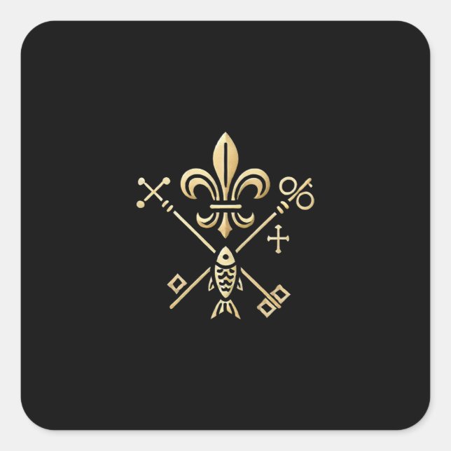Heraldic symbols square sticker (Front)