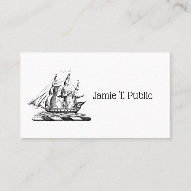 Heraldic Vintage Nautical Clipper Ship Crest Business Card (Front)