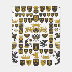 HERALDRY Crests and Symbols Fleece Blanket