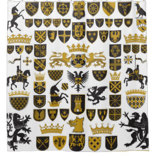 HERALDRY Crests and Symbols Shower Curtain