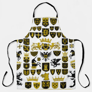 Heraldry crests, symbolic designs. apron