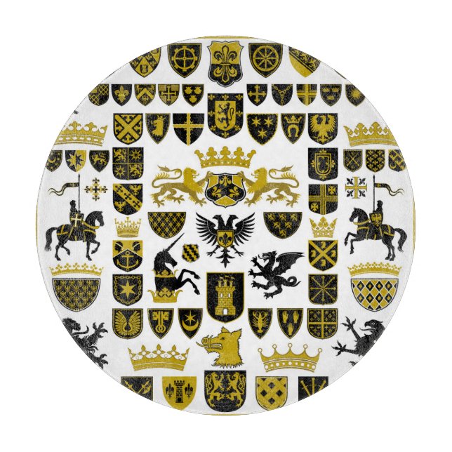 Heraldry crests, symbolic designs. cutting board (Front)