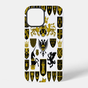 Heraldry crests, symbolic designs. iPhone 12 case