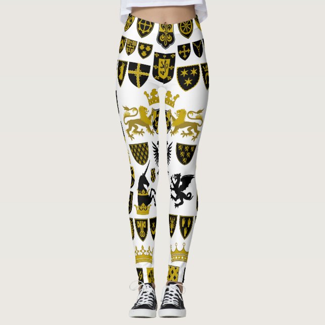 Heraldry crests, symbolic designs. leggings (Front)