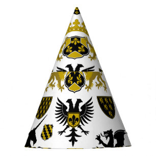 Heraldry crests, symbolic designs. party hat