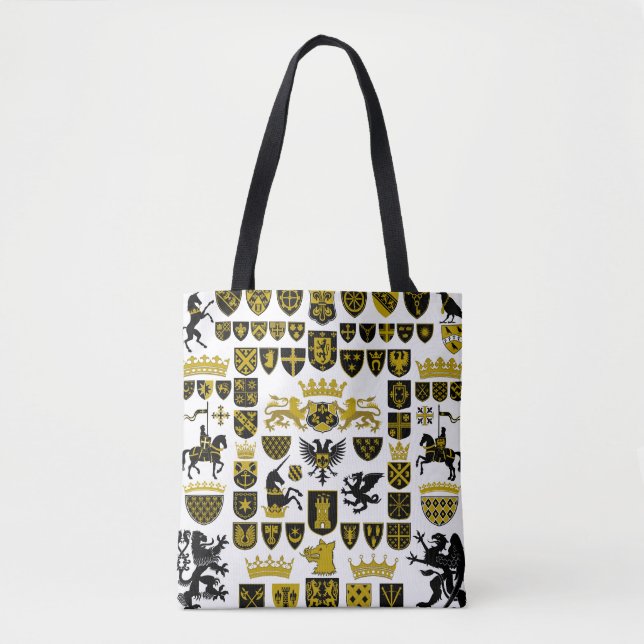 Heraldry crests, symbolic designs. tote bag (Front)