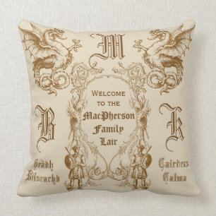 Heraldry Dragon Scottish Clansman Warrior Frame Cushion