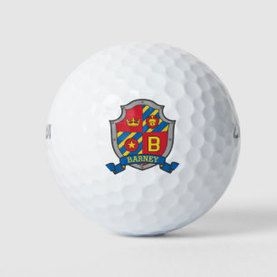 Heraldry graphic B monogram Barney golf balls