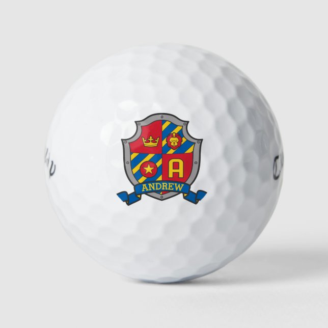 Heraldry graphic shield A monogram golf balls (Front)
