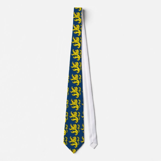 Heraldry Lion of London Blue Necktie (Front)