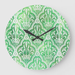 Heraldry With Crown And Flowers Large Clock