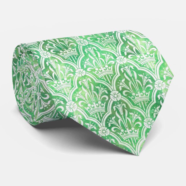 Heraldry With Crown And Flowers Tie (Rolled)