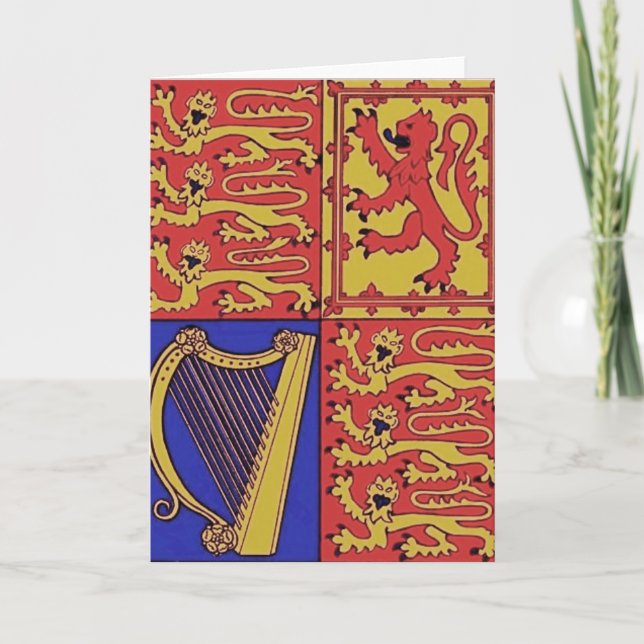 Heraldry With Harp And Lion Card (Front)