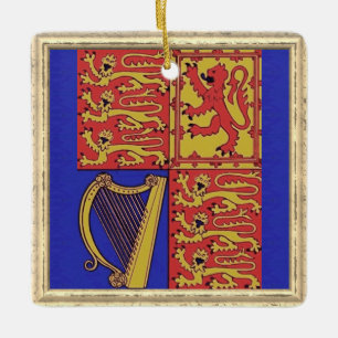 Heraldry With Harp And Lions Ceramic Ornament