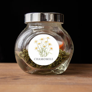 Herb Chamomile Watercolor  Classic Round Sticker