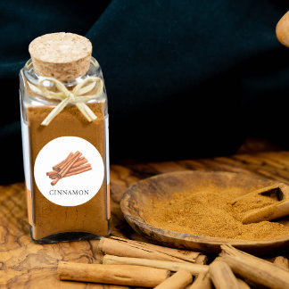 Herb Cinnamon Watercolor  Classic Round Sticker