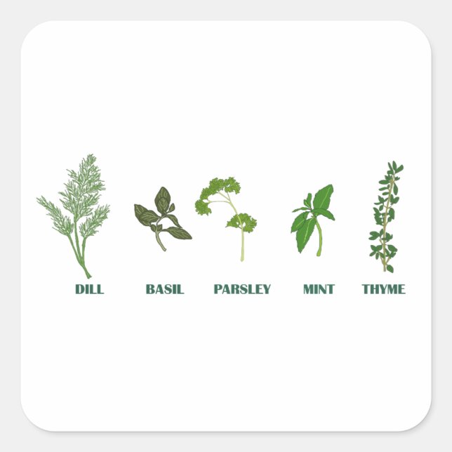 Herb Collection Square Sticker (Front)